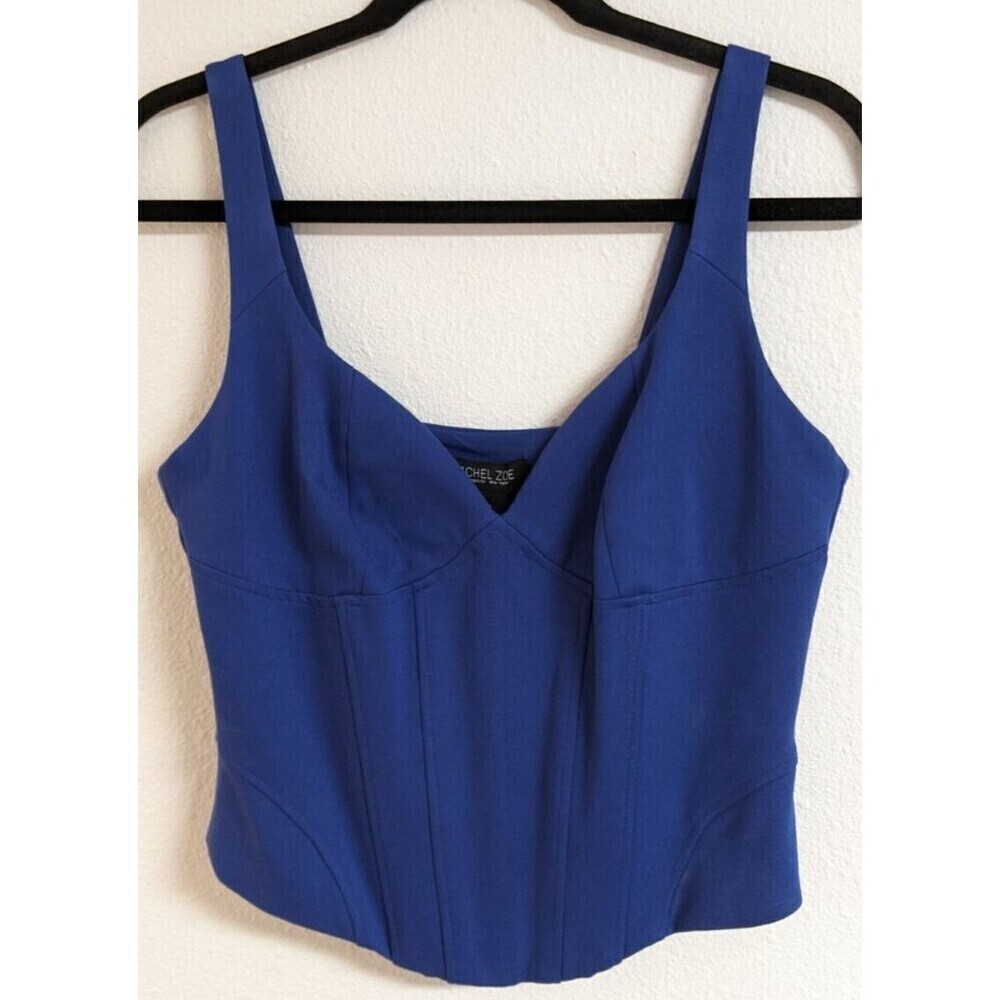 NWT~Women's RACHEL ROY Royal Blue Viscose Blend Pullover Corset Top SM